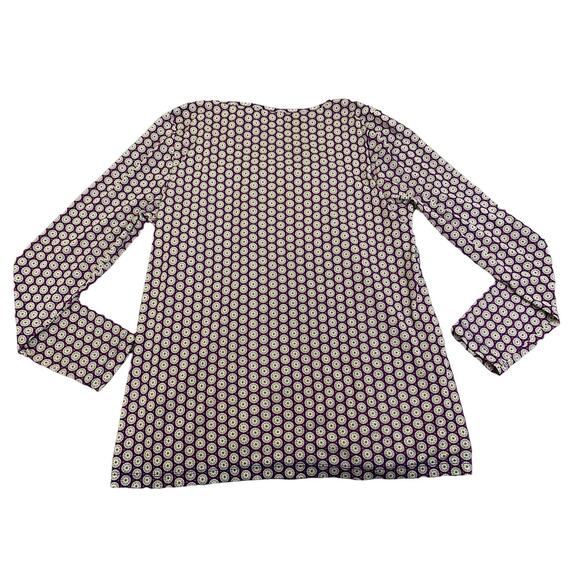 Liz Claiborne Blouse Long Sleeve Geometric Print Boho Size Large - Picture 2 of 7